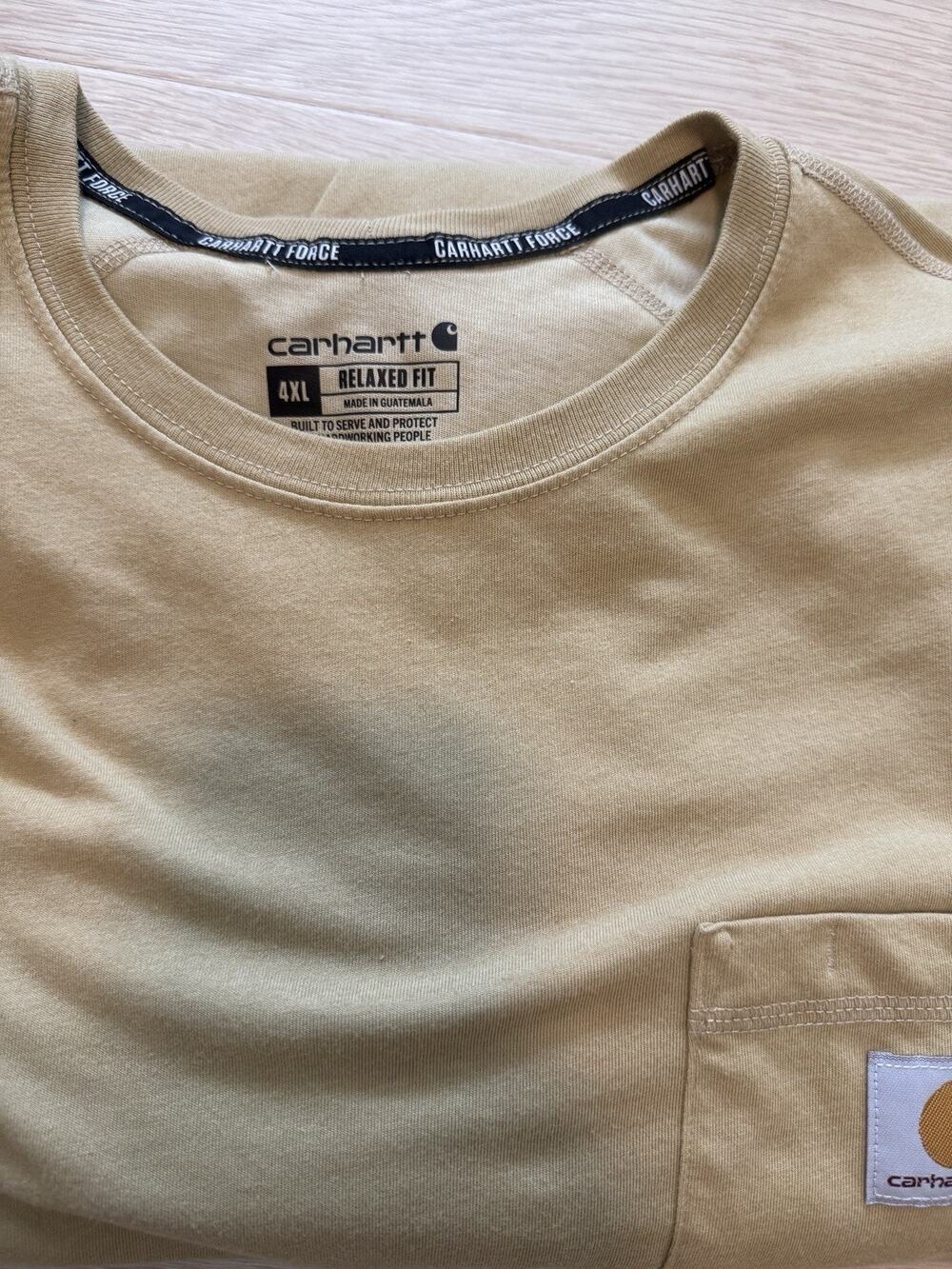 Carhartt Force T-shirt Men’s 4XL Tan Sand Relaxed Fit Workwear Tee Pocket